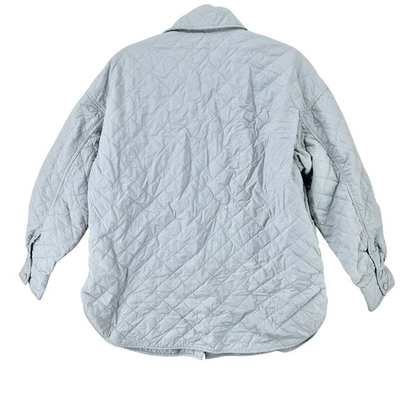 H&M oversized quilted Shacket shirt jacket in gray women’s size medium - Picture 3 of 10